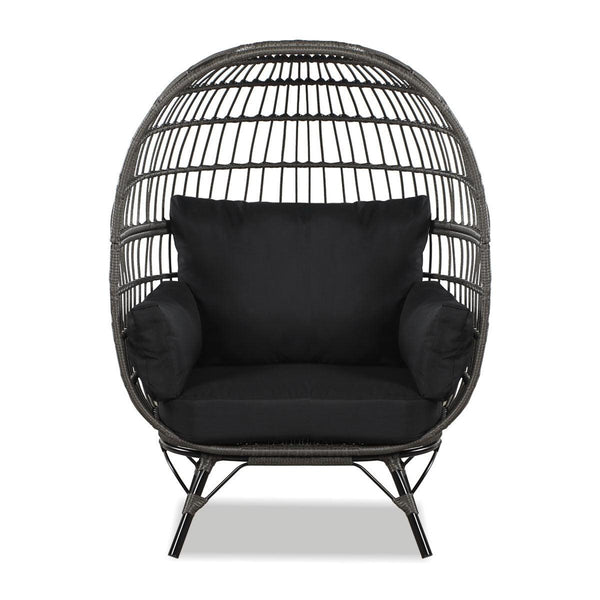 Bernice PE Wicker Egg Chair with Legs - Grey - Moda Living