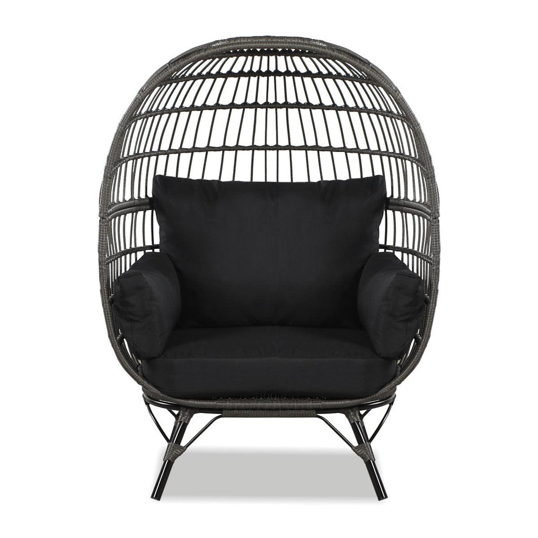 Bernice PE Wicker Egg Chair with Legs - Grey - Moda Living