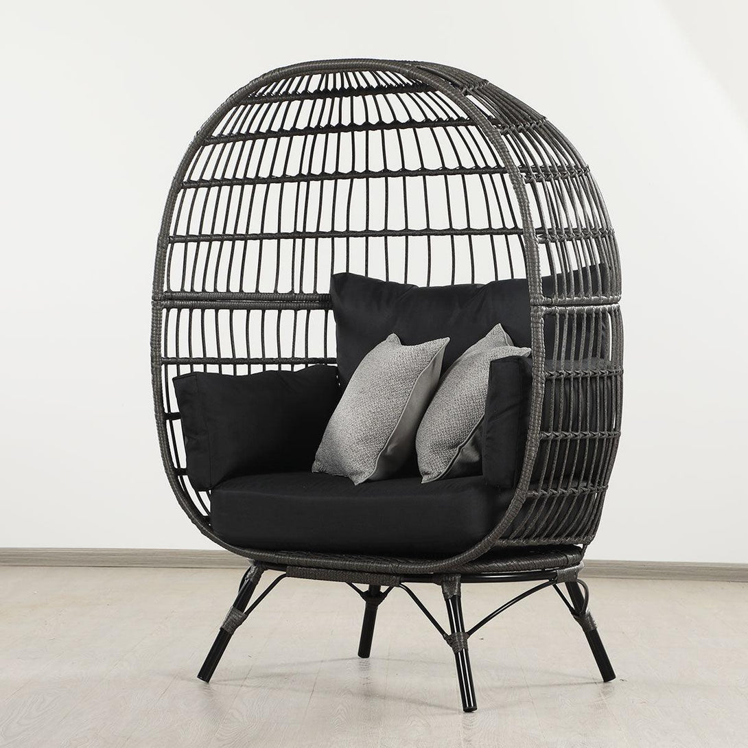 Bernice PE Wicker Egg Chair with Legs - Grey - Moda Living