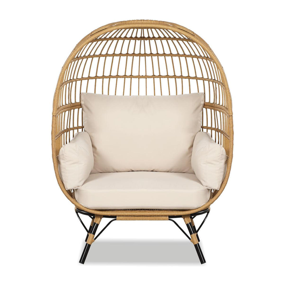 Bernice PE Wicker Egg Chair with Legs - Light Brown - Moda Living