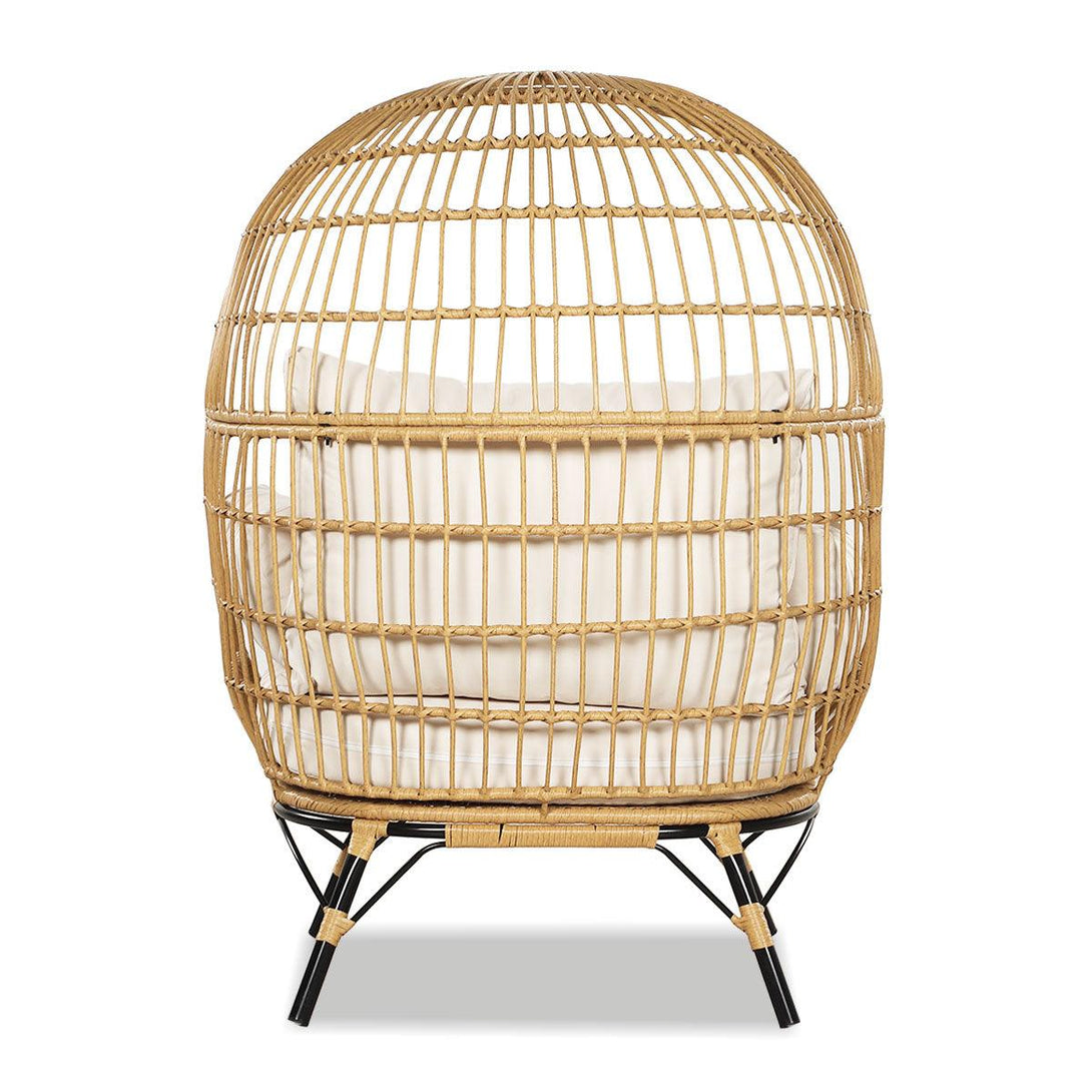 Bernice PE Wicker Egg Chair with Legs - Light Brown - Moda Living