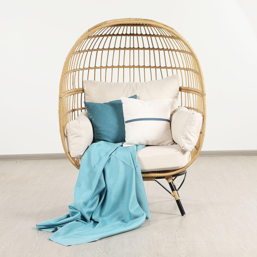 Bernice PE Wicker Egg Chair with Legs - Light Brown - Moda Living