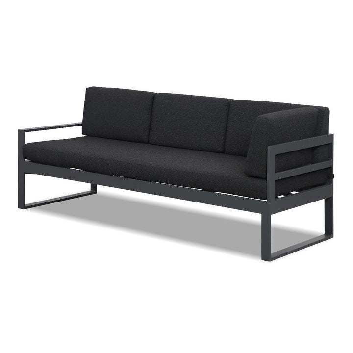 Milano Charcoal Aluminium Sofa Lounge Set - Dark Grey Cushion - Moda Living