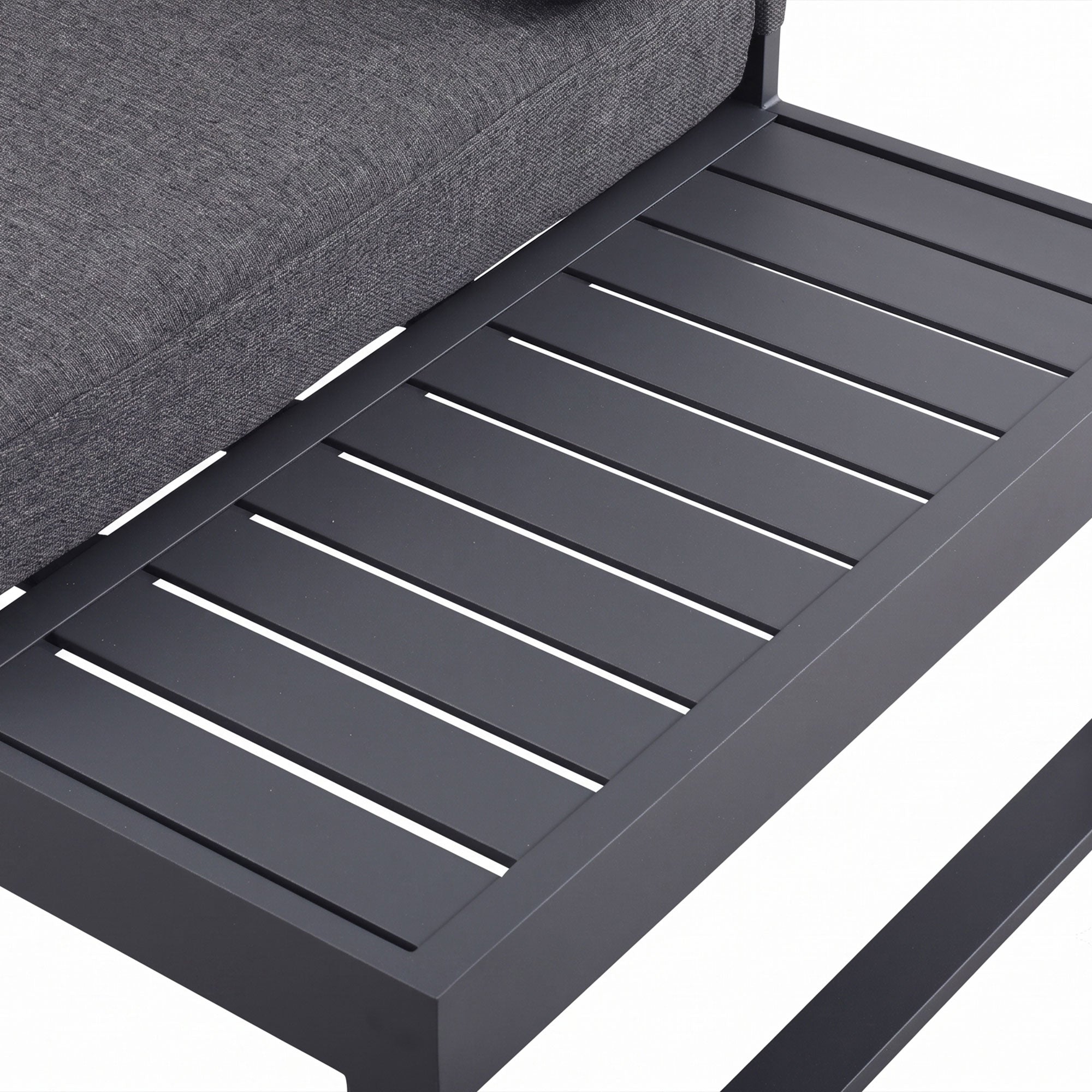 Milano Charcoal Aluminium Sofa Lounge Set - Dark Grey Cushion - Moda Living