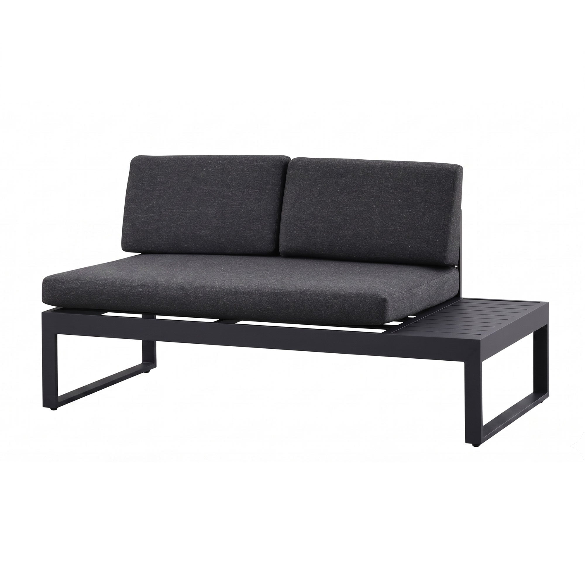Milano Charcoal Aluminium Sofa Lounge Set - Dark Grey Cushion - Moda Living