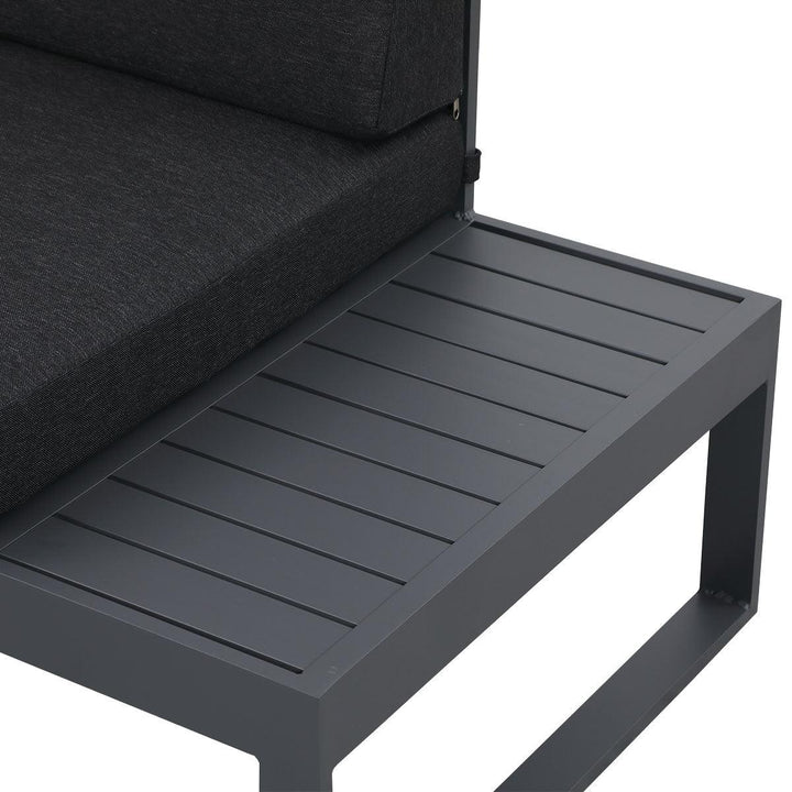 Milano Charcoal Aluminium Sofa Lounge Set - Dark Grey Cushion - Moda Living