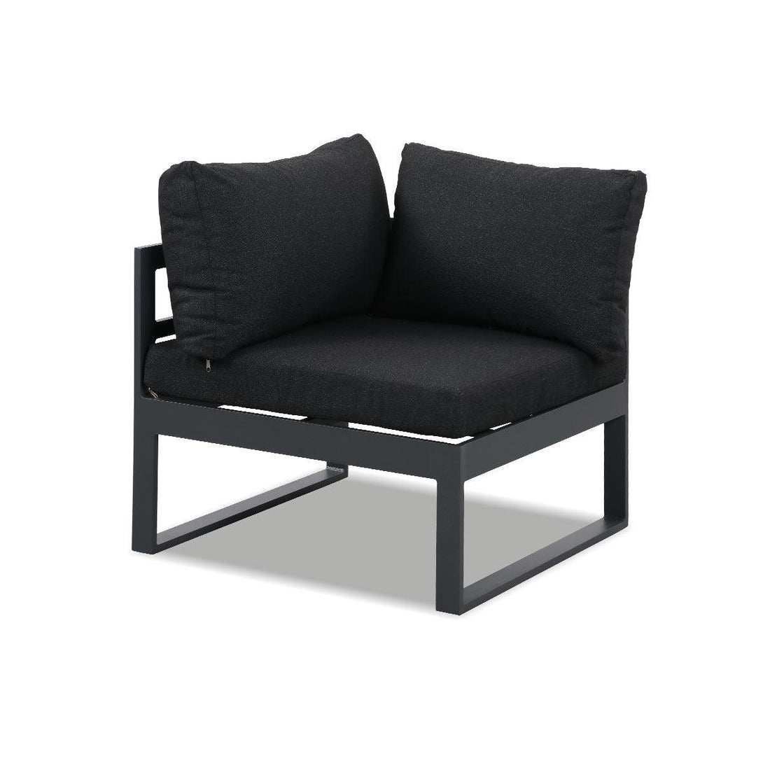 Hampton Charcoal Aluminium Sofa Lounge Set - Dark Grey Cushion - Moda Living