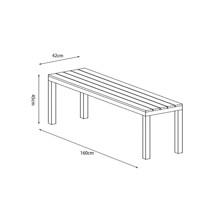 Manly White Aluminium Outdoor Polywood Top Bench with Grey Cushion (Set of Two) - Moda Living