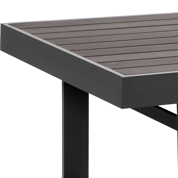 Paris Charcoal Aluminium Outdoor Dining Table with Polywood Top (130x80cm) - Moda Living