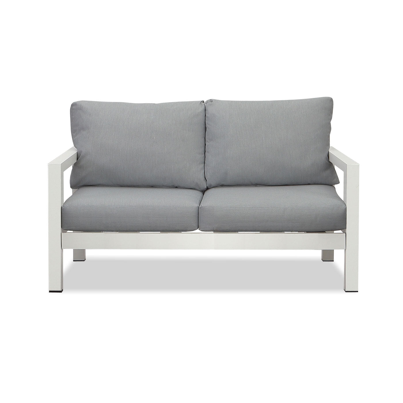 Manly 4 Seater White Aluminium Sofa Lounge Set - Grey Cushion - Moda Living