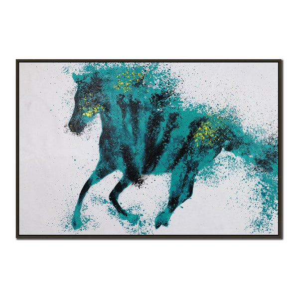 Framed Oil Painting Hand Painted Animals Pop Art  Abstract Canvas - Horse (120cm x 80cm) - Moda Living