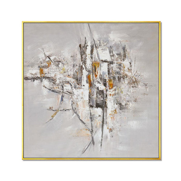 Framed Oil Painting Hand Painted Abstract Modern Canvas - Inspiration (100cm x 100cm) - Moda Living