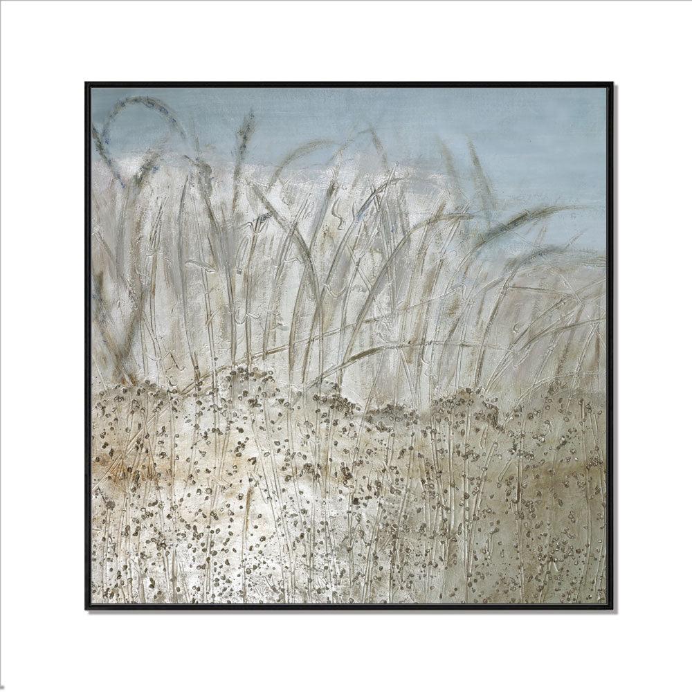 Framed Oil Painting Hand Painted Botanical Abstract Canvas - Plants (100cm x 100cm) - Moda Living