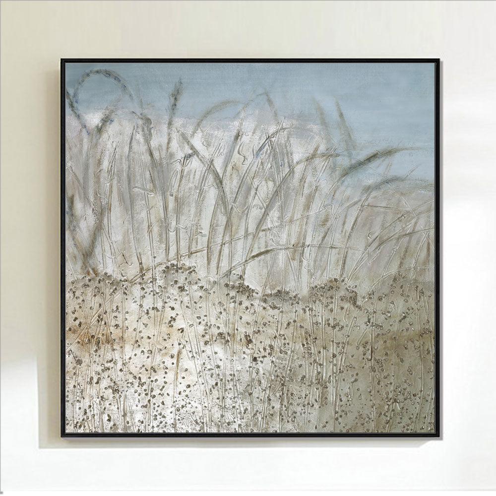 Framed Oil Painting Hand Painted Botanical Abstract Canvas - Plants (100cm x 100cm) - Moda Living