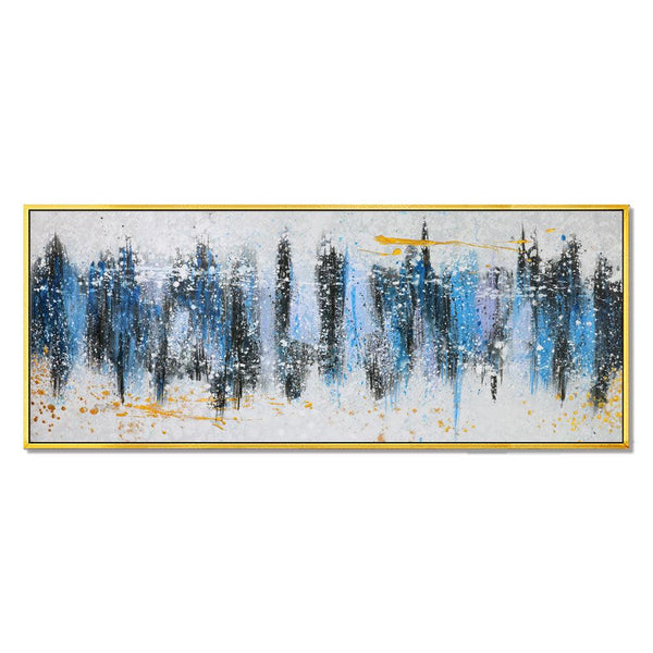 Framed Oil Painting Hand Painted Abstract Modern Canvas - Impression City (150cm x 60cm) - Moda Living