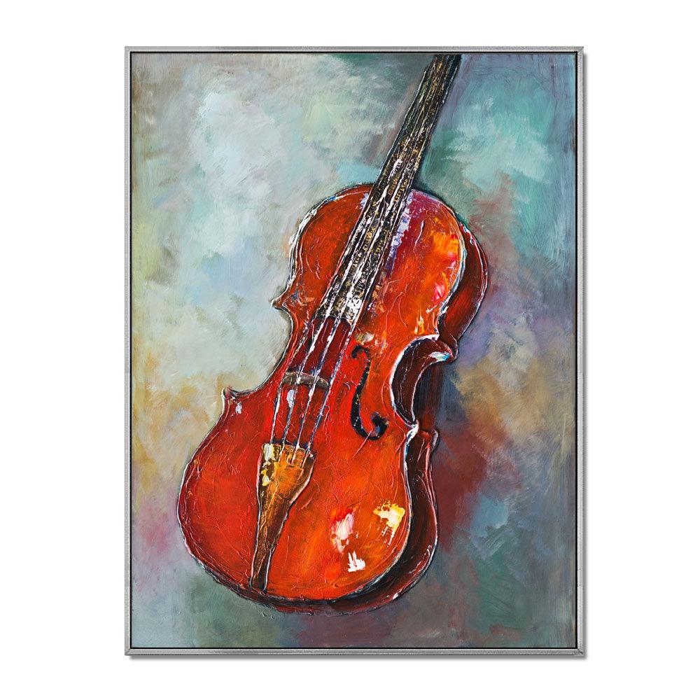 Framed Oil Painting Hand Painted Abstract Still Life Canvas - Violin (122cm x 91cm) - Moda Living