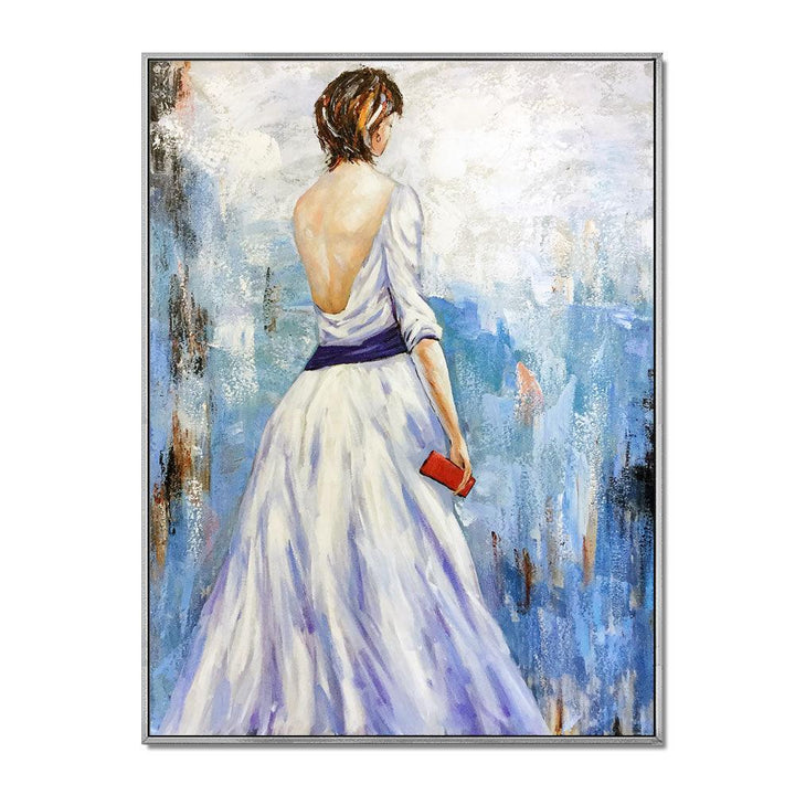 Framed Oil Painting Hand Painted Abstract People Modern - Women (122cm x 91cm) - Moda Living