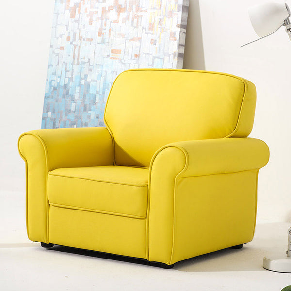 Sophia Kids PU Leather Armchair Sofa - Yellow