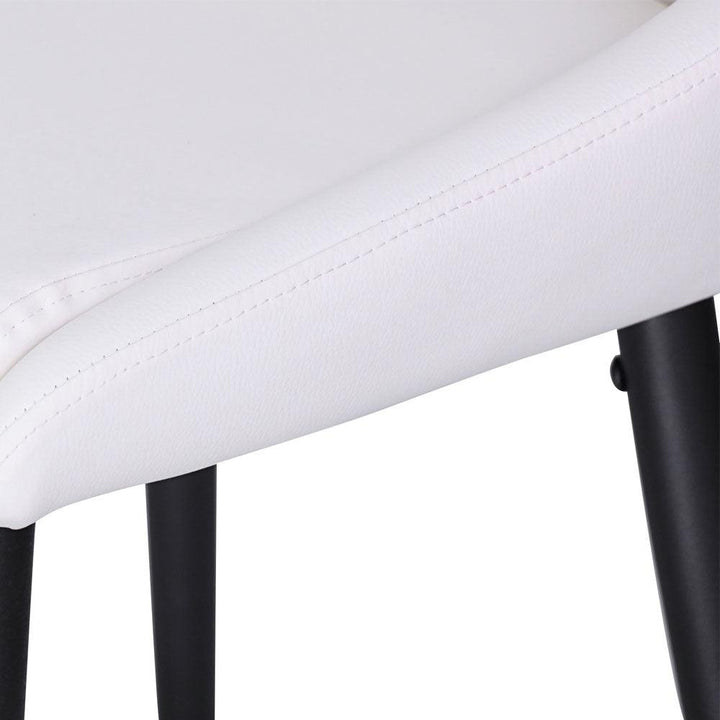 Kane Bar Stool (Set of 2) - White PU Leather Black Legs - Moda Living