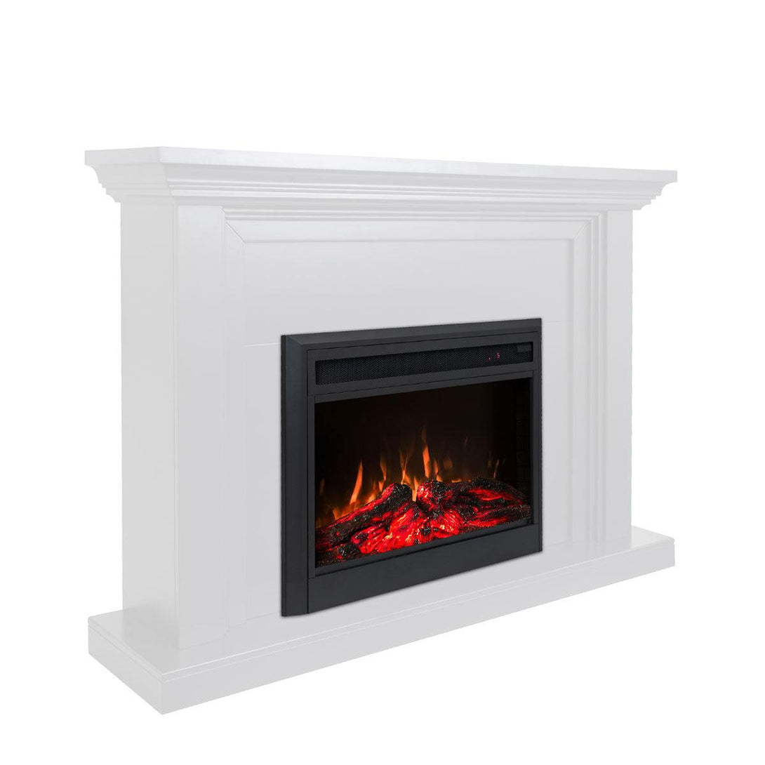 Kingsley 2000W Electric Fireplace Heater White Mantel Suite With 30" Moonlight Insert - Moda Living