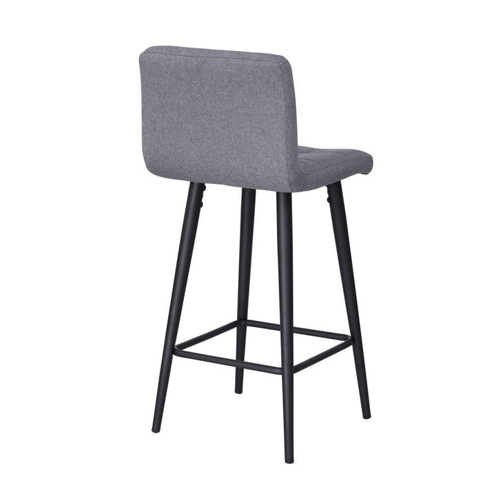 Kyam Bar Stool (Set of 2) - Grey Fabric Black Legs - Moda Living