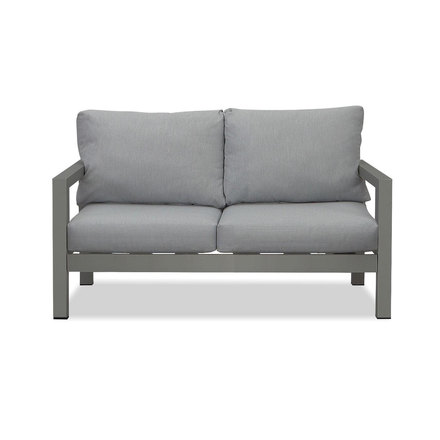 Manly 4 Seater Charcoal Aluminium Sofa Lounge Set - Grey Cushion - Moda Living