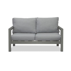 Manly 4 Seater Charcoal Aluminium Sofa Lounge Set - Grey Cushion - Moda Living