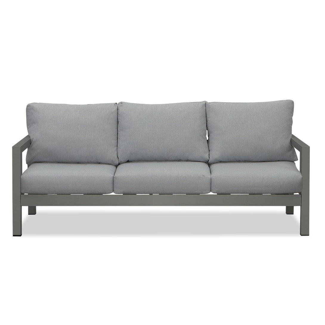 Manly 5 Seater Charcoal Aluminium Sofa Lounge Set - Grey Cushion - Moda Living