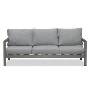 Manly 5 Seater Charcoal Aluminium Sofa Lounge Set - Grey Cushion - Moda Living