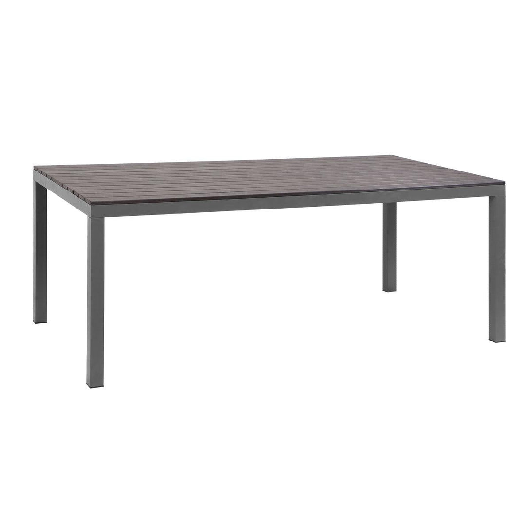 Manly Charcoal Aluminium Outdoor Dining Table with Polywood Top (180x95cm) - Moda Living