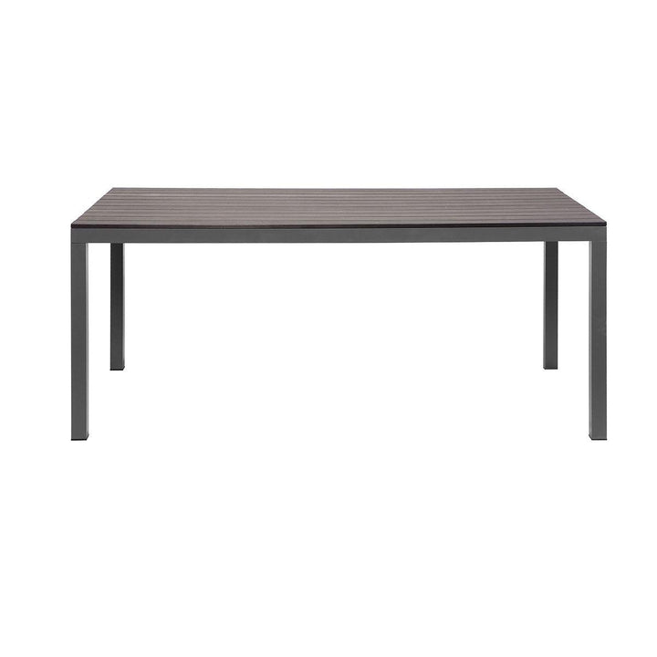 Manly Charcoal Aluminium Outdoor Dining Table with Polywood Top (180x95cm) - Moda Living