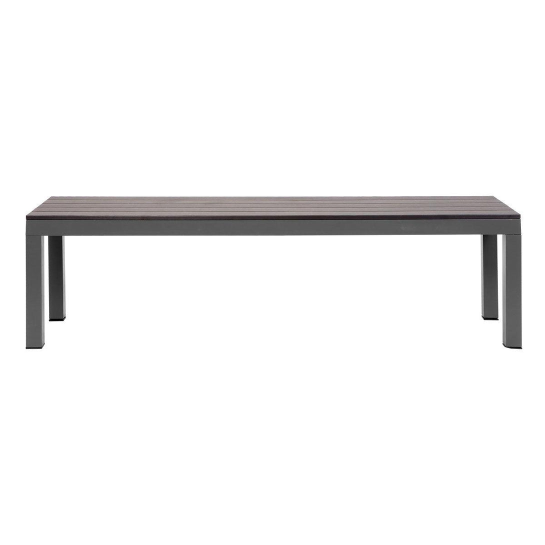 Manly Charcoal Aluminium Outdoor Polywood Top Bench with Grey Cushion (Set of Two) - Moda Living