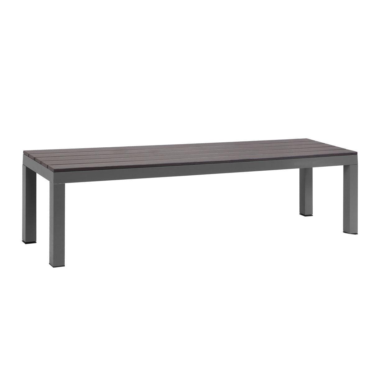 Manly Charcoal Aluminium Outdoor faux wood Top Bench with Grey