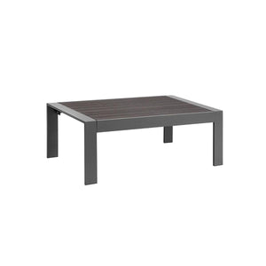 Paris Charcoal Aluminium Outdoor Coffee Table with Polywood Top (110x62cm) - Moda Living
