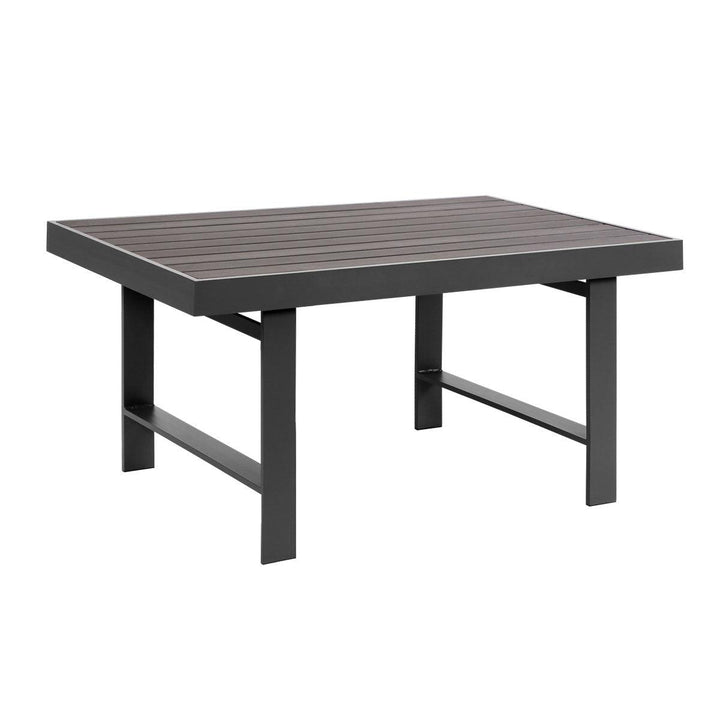 Paris Charcoal Aluminium Outdoor Dining Table with Polywood Top (130x80cm) - Moda Living