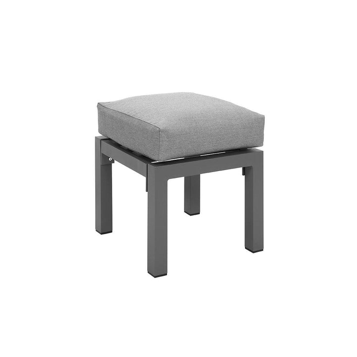 Paris Charcoal Aluminium Outdoor Stools - Grey Cushion (Set of Two) - Moda Living