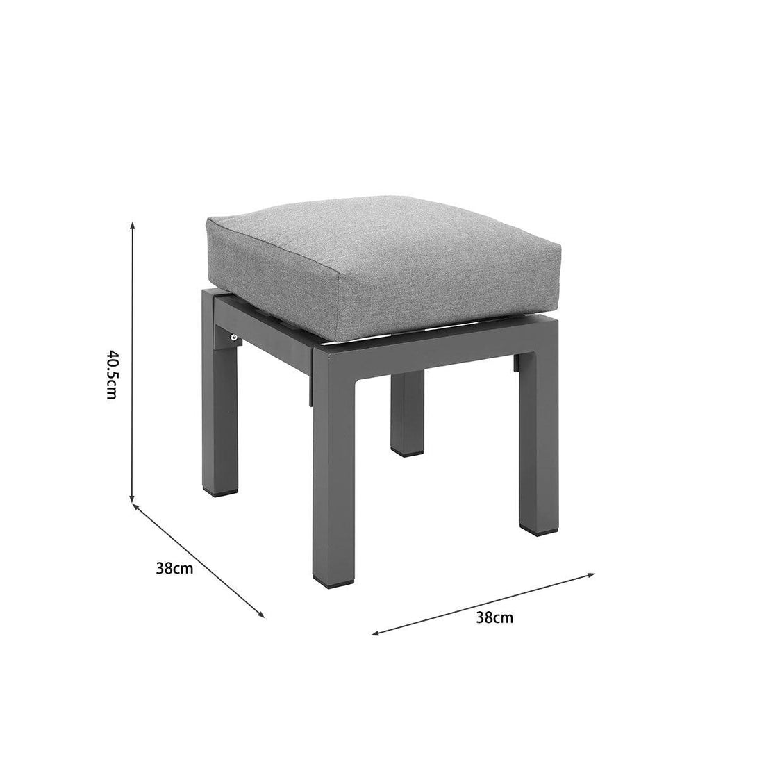 Paris Charcoal Aluminium Outdoor Stools - Grey Cushion (Set of Two) - Moda Living