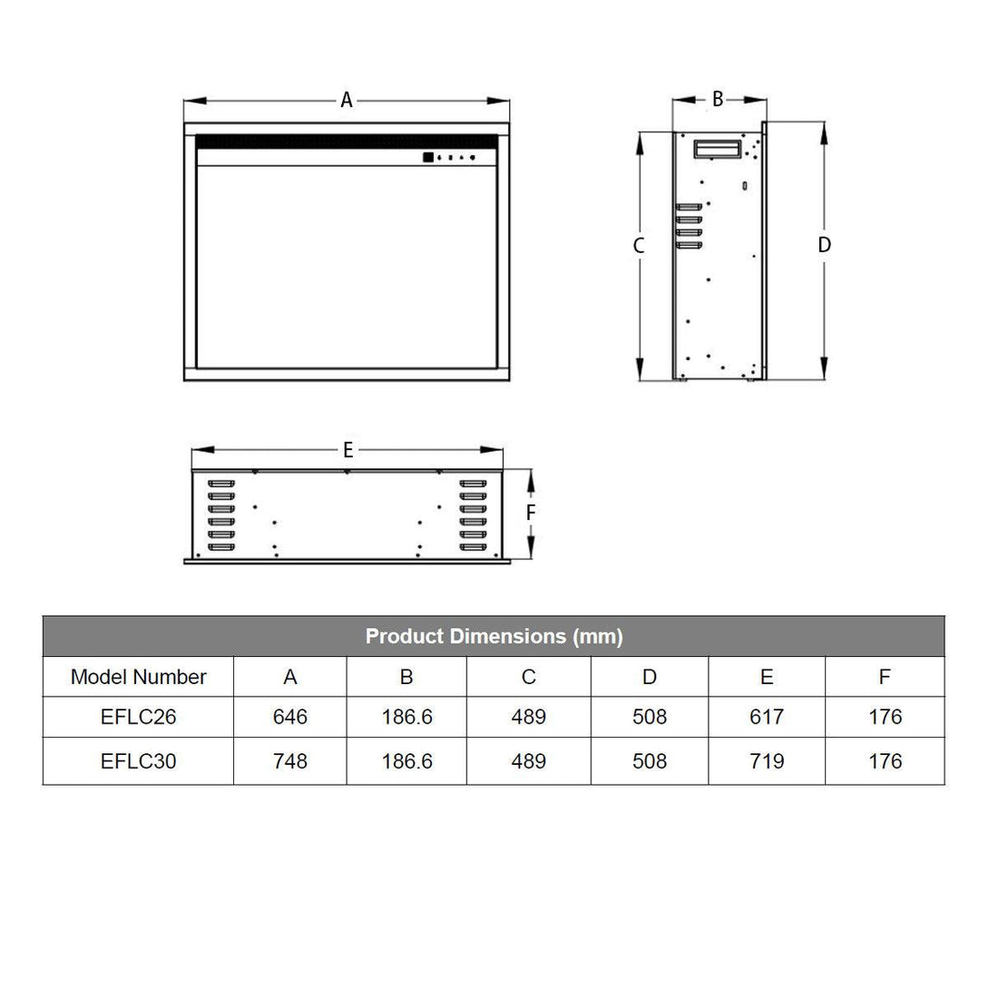 Reno 1500W 26 Inch Electric Fireplace Insert - Moda Living