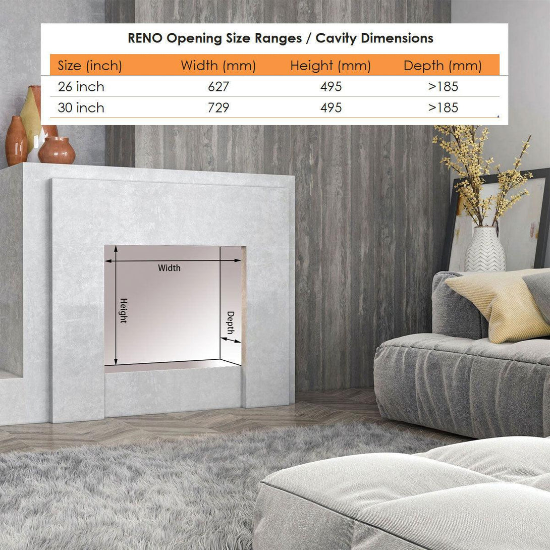 Reno 1500W 26 Inch Electric Fireplace Insert - Moda Living