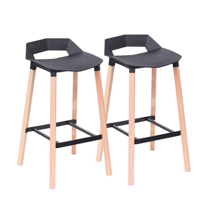 Ruby Bar Stool (Set of 2) - Black Pad Black Legs - Moda Living