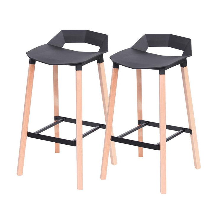 Ruby Bar Stool (Set of 2) - Black Pad Black Legs - Moda Living