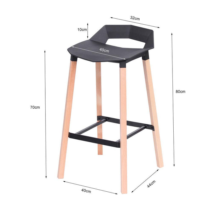 Ruby Bar Stool (Set of 2) - Black Pad Black Legs - Moda Living