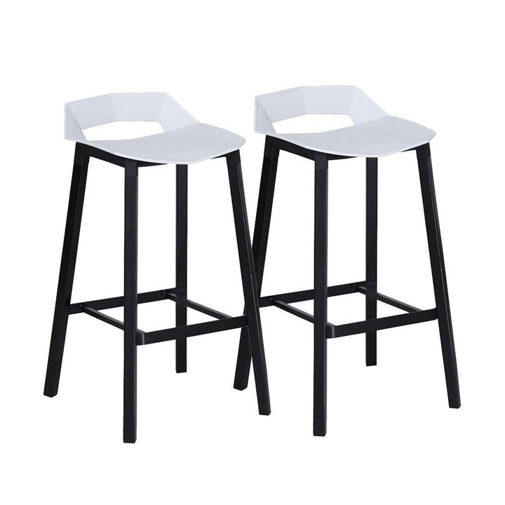 Ruby Bar Stool (Set of 2) - White Pad Black Legs - Moda Living