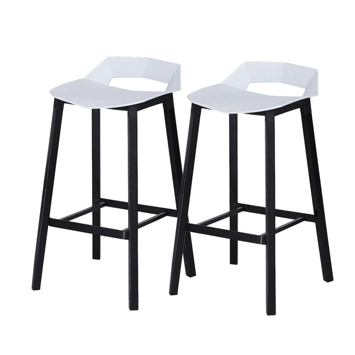 Ruby Bar Stool (Set of 2) - White Pad Black Legs - Moda Living