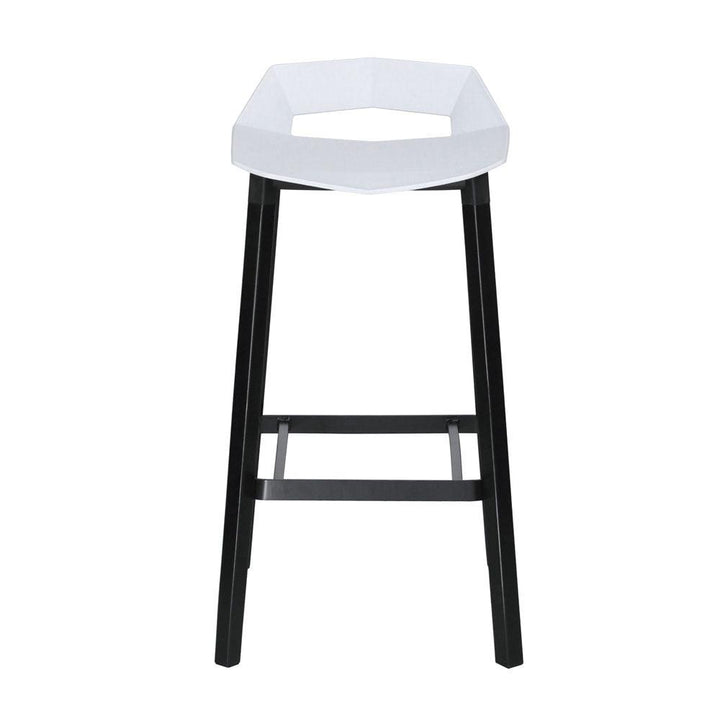 Ruby Bar Stool (Set of 2) - White Pad Black Legs - Moda Living