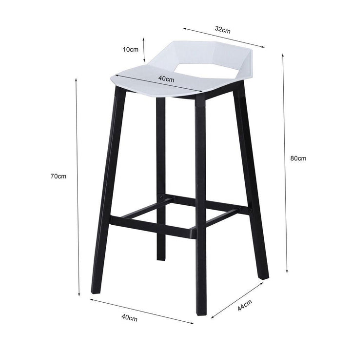 Ruby Bar Stool (Set of 2) - White Pad Black Legs - Moda Living